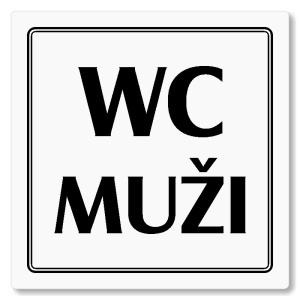WC muži, 118x118mm, bílá, Utah